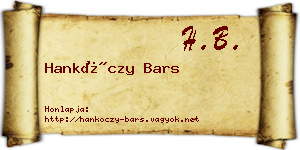 Hankóczy Bars névjegykártya